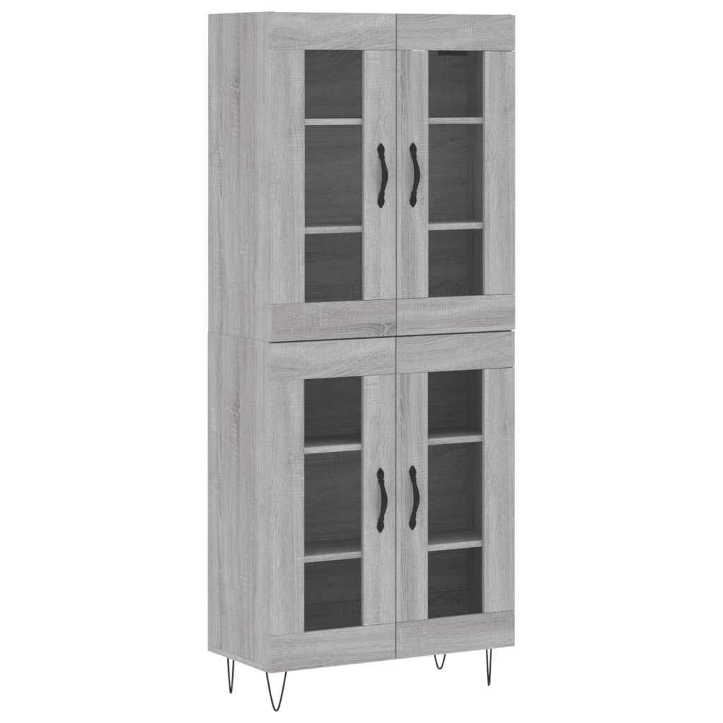 Highboard Grey Sonoma 69.5x34x180 cm Engineered Wood